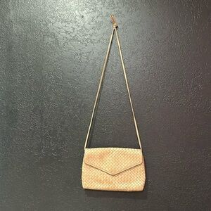 L’ARCOLAIO MIDLAND Tan Crossbody Braided Leather Purse